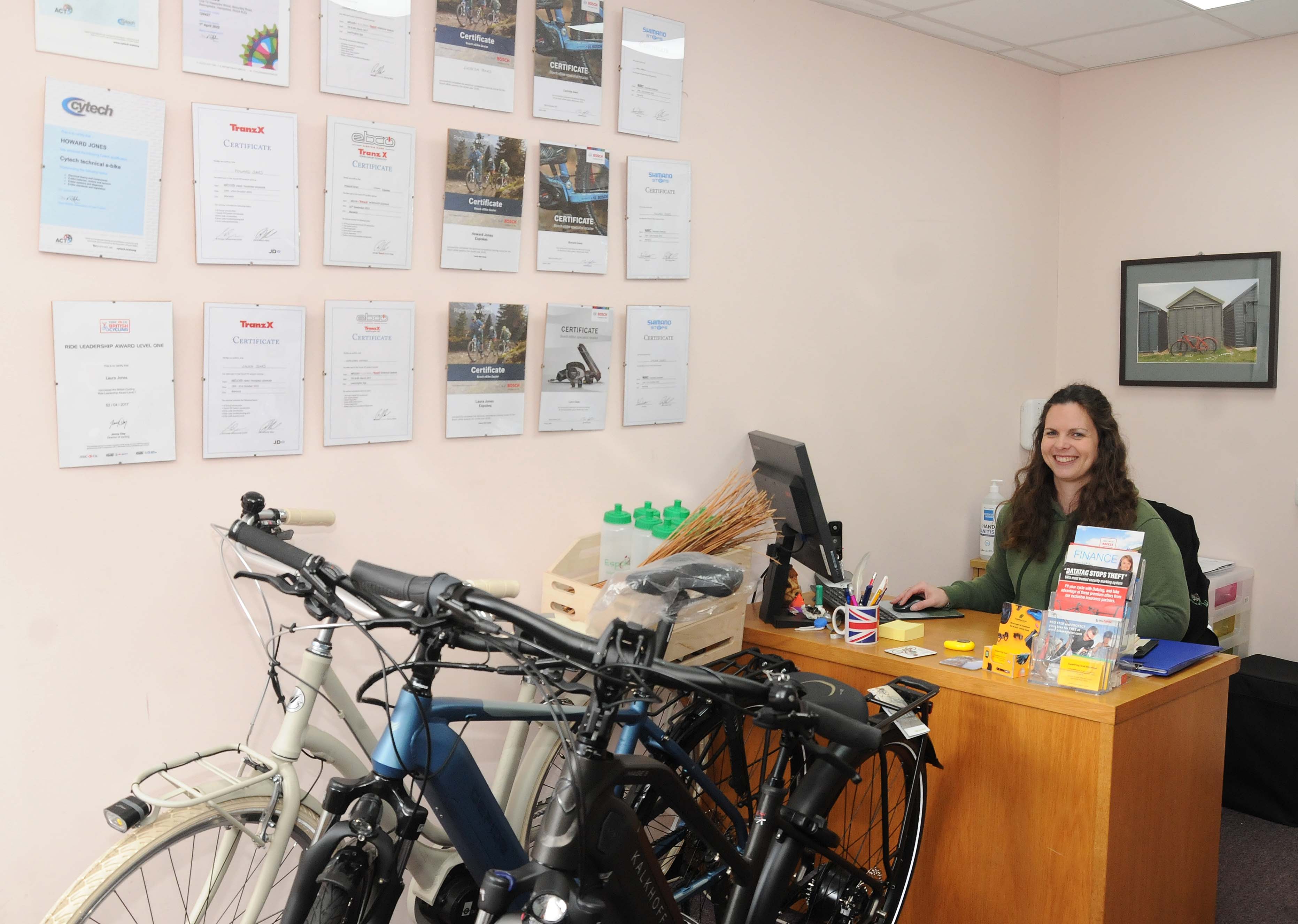 Business owner behind desk