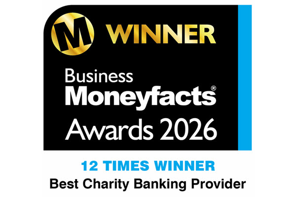 Winner of the Business Moneyfacts Awards 2026 for best charity banking provider