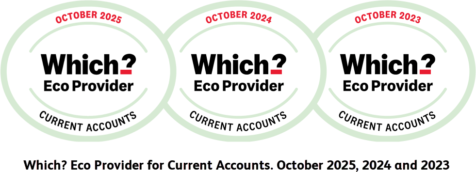 Which? Eco Provider for Current Accounts. October 2025, 2024 and 2023